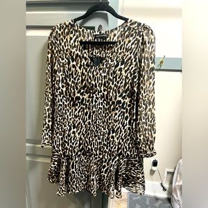 Animal Print Long Sleeve Dress